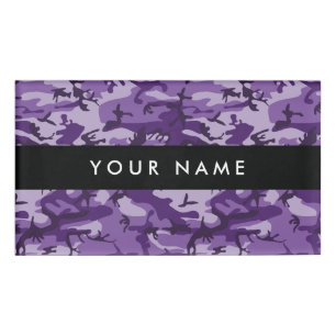 Purple Camouflage Your name Personalize Tag
