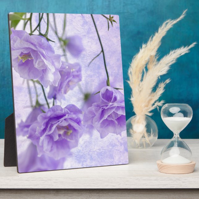 Purple Campanella Flowers Macro Plaque (Side)