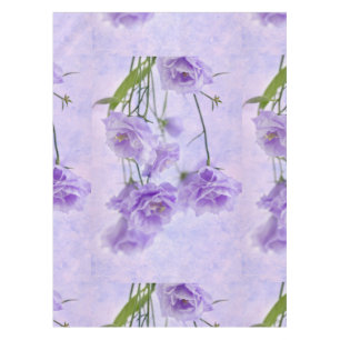 Purple Campanella Flowers Macro Tablecloth