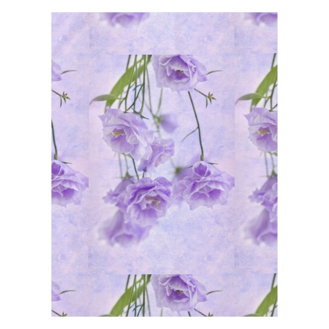Purple Campanella Flowers Macro Tablecloth (Front)