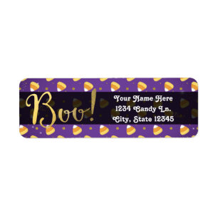 Purple Candy Corn & Gold Dots Whimsical Halloween