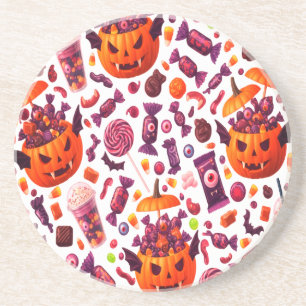 Purple Candy For Dracula Gothic Halloween Coaster