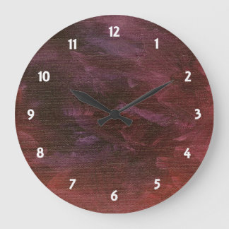 Purple Canvas Faux Finish Round Clock