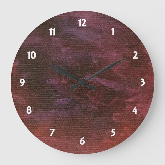 Purple Canvas Faux Finish Round Clock (Front)