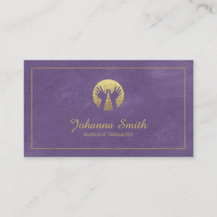 Purple Canvas Golden Frame, Hands Massage Therapy Appointment Card