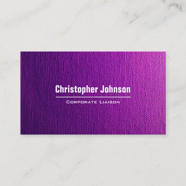 Purple Canvas Modern Professional Business Card (Front)