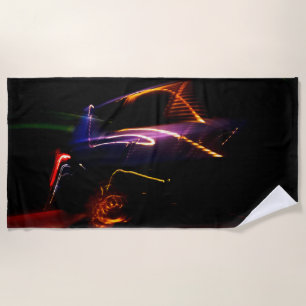 purple car dance beach towel