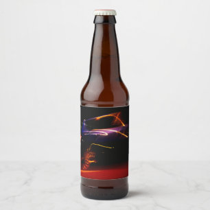 purple car dance beer bottle label