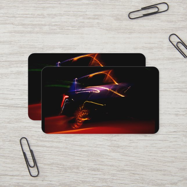 purple car dance business card (Front/Back In Situ)