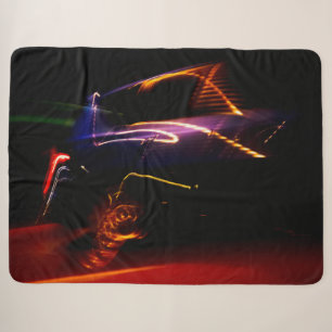 purple car dance sherpa blanket
