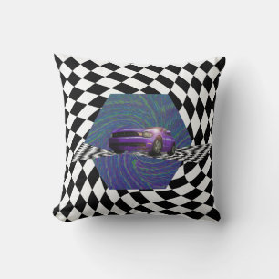 Purple Car Winner's Circle Throw Pillow
