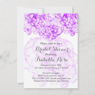 Purple carnation bridal shower FMW14 Invitation