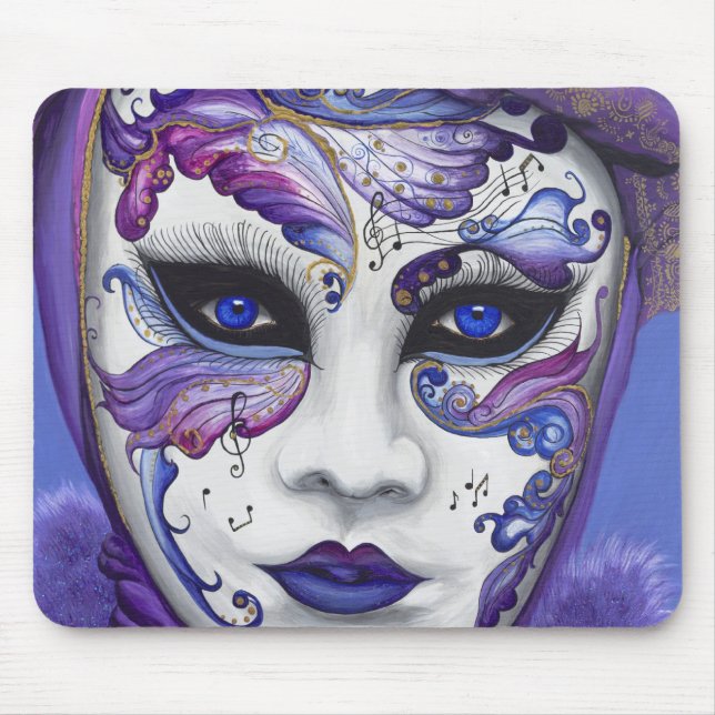 Purple Carnival Mask by PSOVART Mouse Pad (Front)