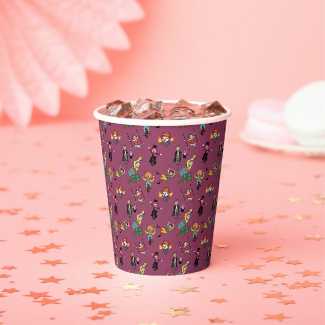 Purple Cartoon Circus Seamless Pattern Paper Cup (Insitu)