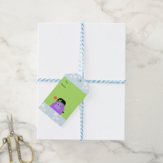 Purple Cartoon Hippo Gift Tags