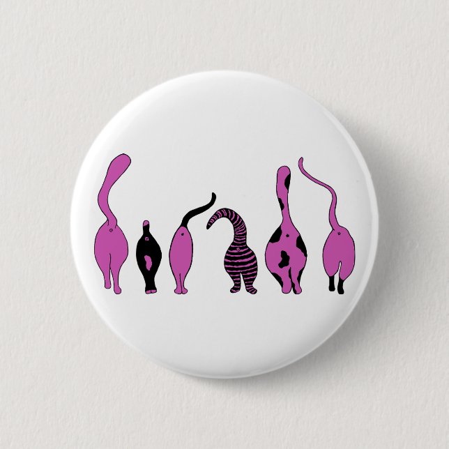 Purple Cat Butts 2 Inch Round Button (Front)