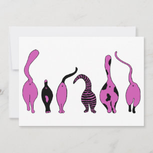Purple Cat Butts Holiday Card