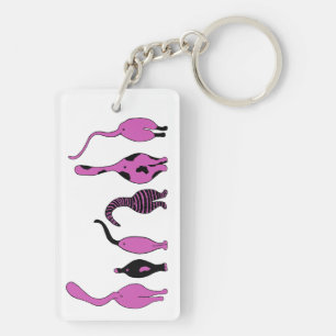 Purple Cat Butts Keychain