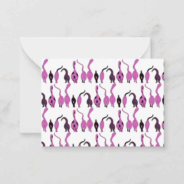 Purple Cat Butts Pattern Card (Front)
