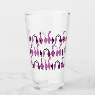 Purple Cat Butts Pattern Glass