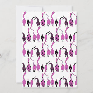 Purple Cat Butts Pattern Holiday Card