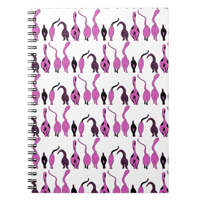 Purple Cat Butts Pattern Notebook (Front)