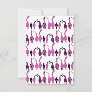 Purple Cat Butts Pattern Thank You Card