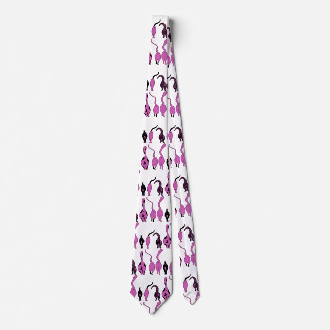Purple Cat Butts Pattern Tie (Front)