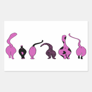 Purple Cat Butts Sticker