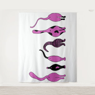 Purple Cat Butts Tapestry