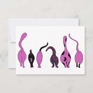 Purple Cat Butts Thank You Card