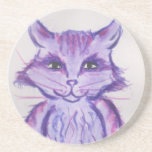 purple cat candy tin beverage coaster<br><div class="desc">purple magic kitty</div>