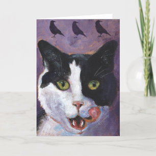 Purple Cat Greeting Card