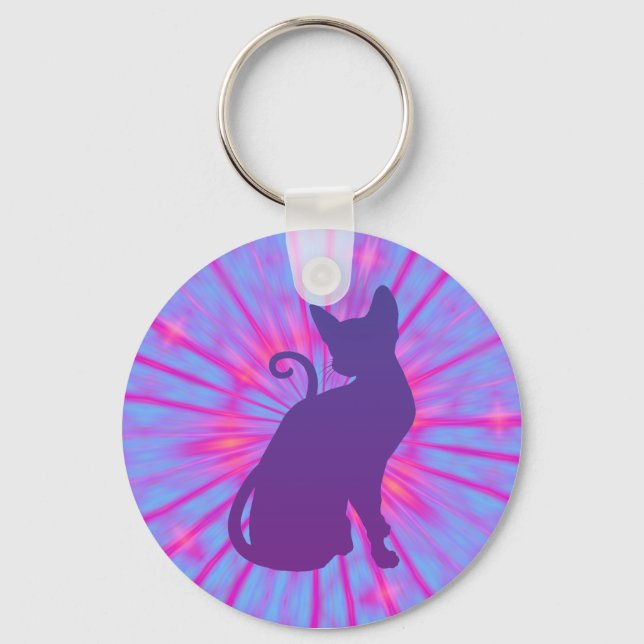 Purple Cat Keychain (Front)