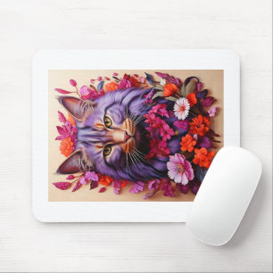 Purple Cat Mouse Pad – Perfect Gift for Cat Lovers