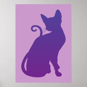 Purple Cat Poster