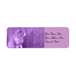Purple Cat Return Address Labels