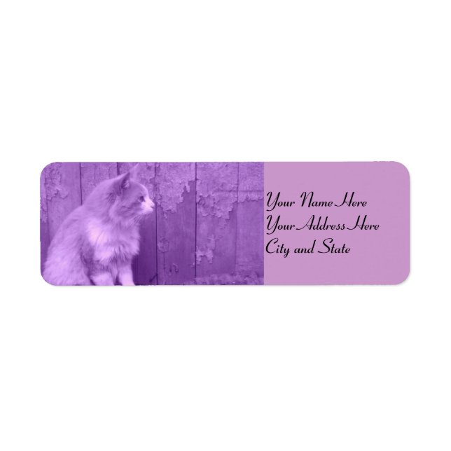Purple Cat  Return Address Labels (Front)