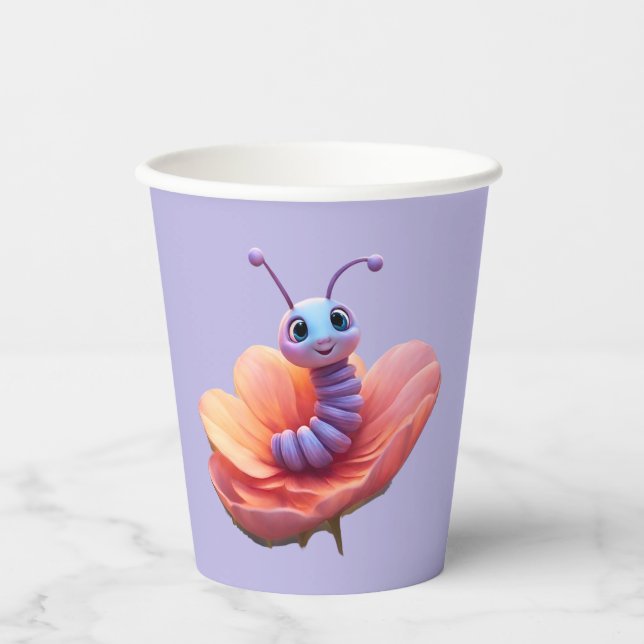 Purple Caterpillar Paper Cups (Front)