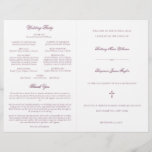 Purple Catholic Wedding Mass Ceremony Program<br><div class="desc">This simple, yet elegant, folded Catholic wedding ceremony with mass program booklet features a cross and stylish accents of calligraphy script. The neutral, classic, purple and white, typography design provides you with a text template for a traditional Catholic order of service with mass. There is plenty of room to include...</div>