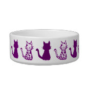 Purple Cats Pattern Small Pet Bowl (Left)