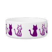 Purple Cats Pattern Small Pet Bowl (Back)