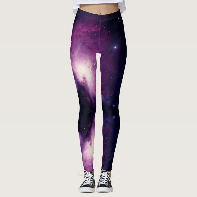 Purple celestial activewear yoga Leggings (Front)