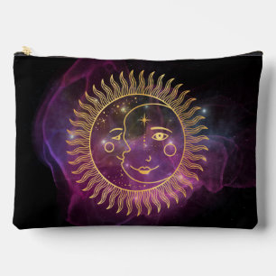 Purple Celestial Sun and Moon Accessory Pouch