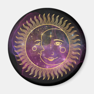 Purple Celestial Sun and Moon Magnet