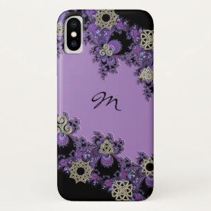 Purple Celtic Fractal Monogram iPhone X Case