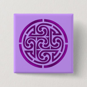 Purple Celtic Knot Design 2 Inch Square Button