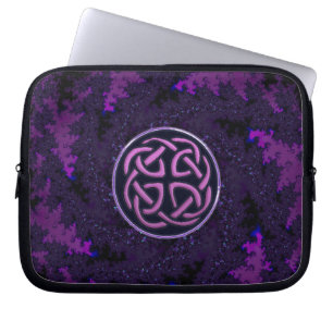 Purple Celtic Knot Fractal Design Laptop Sleeve