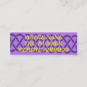 Purple Celtic knot on Violet Mini Business Card