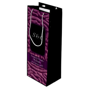 Purple celtic knot personalized wedding wine gift bag